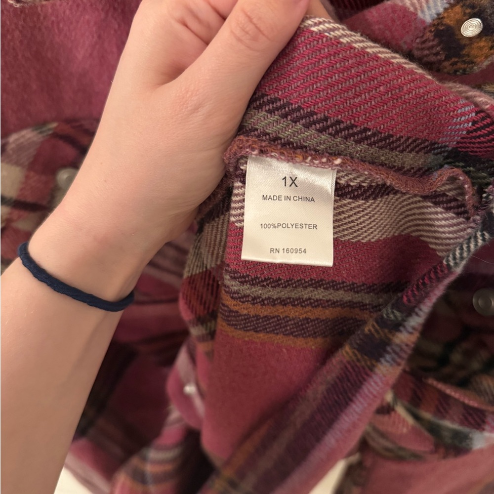 Pink Plaid Button-Up Shacket - Picture 5 of 5